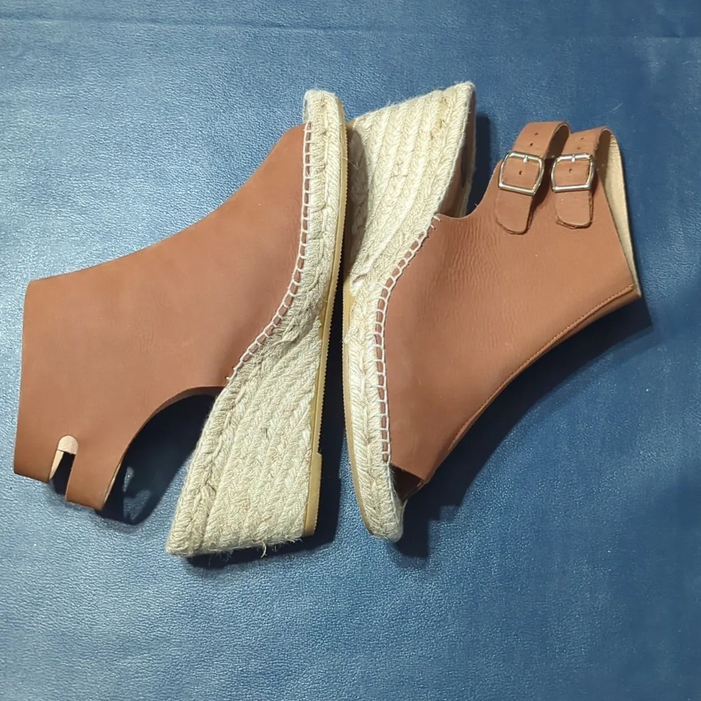 Kanna Womens Shoes Wedge Sandels Espadrilles Neutral‎ Quiet Luxury Size 41 10